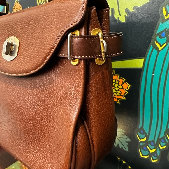 Bally Vintage Brown Leather Turn Lock Bag 1970s 1980s - Picture 7 of 12